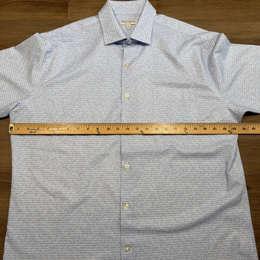 PETER MILLAR Men's LARGE Crown Sport Wine Flight Performance Poplin Sport Shirt